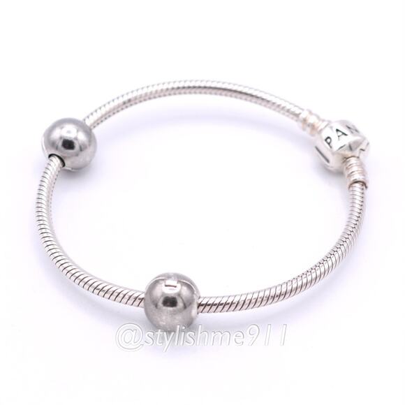 Two Authentic PANDORA Retired Black Rhodium Sphere Clips - 791000BR - Picture 7 of 9